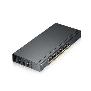 Switch ZyXEL GS1900-8HP, 8 porturi GbE L2 PoE Smart Switch, 802.3at, desktop, fără ventilator, 70 W