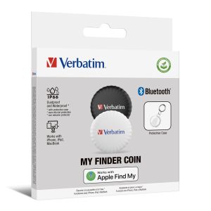 Tracking Device Verbatim MYFC-02BW My Finder Coin Bluetooth Item Finder 2 pack Black/White