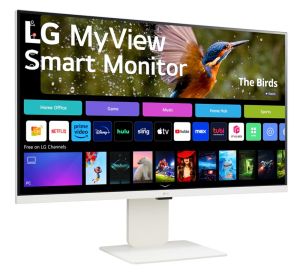 Monitor LG 32SR85U-W, 31.5" IPS Smart webOS, Full HD Web cam, AG, 5ms, 1000:1, 400cd/m, DCI-P3 95%, 4K UHD (3840x2160), ThinQ, HDR 10, HDMI, USB Type -C-PD 90W, Wi-Fi B/in, AirPlay 2, Bluetooth, Speakers 5W x 2, Height Adjustable, Tilt, White