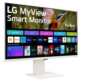 Monitor LG 32SR85U-W, 31.5" IPS Smart webOS, Full HD Web cam, AG, 5ms, 1000:1, 400cd/m, DCI-P3 95%, 4K UHD (3840x2160), ThinQ, HDR 10, HDMI, USB Type -C-PD 90W, Wi-Fi B/in, AirPlay 2, Bluetooth, Speakers 5W x 2, Height Adjustable, Tilt, White