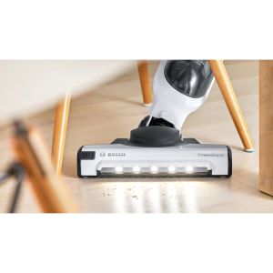 Прахосмукачка Bosch BCH3P2301, Cordless Handstick Vacuum cleaner 2 in 1 Flexxo Gen2, Serie 4, 2 Ah, 23V, 81 dB(A), AllFloor Power Brush with LED, White