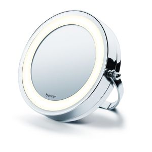 Cosmetic mirror Beurer BS 59 Illuminated mirror, wall-mounted/standing , 8 LED light, 5 x zoom, 2 swiveling mirrors, 11 cm