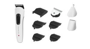 Trimmer Rowenta TN8961F4 Multistyle 9in1, par si barba, ureche si nas, cap lavabil, lame din otel inoxidabil cu autoascutire, autonomie 60 min, NiMh, timp de incarcare 8h, fara fir + cu fir, perie de curatare si ulei