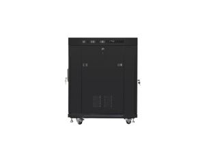 Communication cabinet Lanberg rack cabinet 19" free-standing 15U/800x1000 (flat pack) with glass door lcd black v2