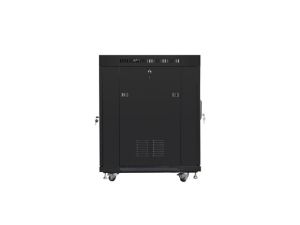 Communication cabinet Lanberg rack cabinet 19" free-standing 15U/800x1000 (flat pack) with glass door lcd black v2
