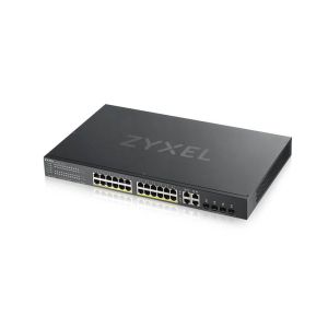 Switch ZyXEL GS1920-24HPv2, 28 porturi Smart Managed Switch 24x Gigabit Cupru și 4x Gigabit dual pers., mod hybird, autonom sau NebulaFlex Cloud
