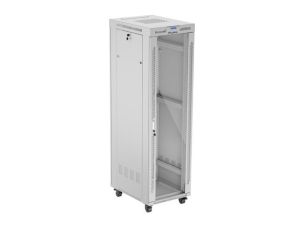 Communication cabinet Lanberg rack cabinet 19" free-standing 42U/600x800 (flat pack) with glass door lcd gray v2