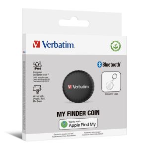Tracking Device Verbatim MYFC-01B My Finder Coin Bluetooth Item Finder 1 pack Black