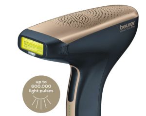 Photoepilator Beurer IPL 8800 Velvet Skin Pro Hair-remover, battery powered, Auto flash, 4.5 cm2, 1 attachment 2 cm2, 600,000 pulses, safe skin sensor, UV filter, 6 energy levels, black