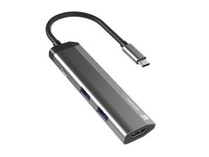Docking station Natec Fowler Multiport Adapter 4 in 1, 2xUSB 3.0 HUB, HDMI 4K, USB-C PD, Slim