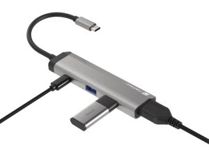 Docking station Natec Fowler Multiport Adapter 4 in 1, 2xUSB 3.0 HUB, HDMI 4K, USB-C PD, Slim