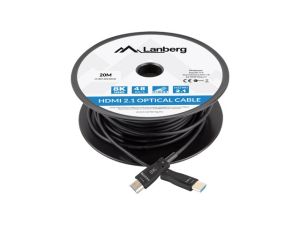Cable Lanberg HDMI M/M v2.1 cable 20m optical black aoc