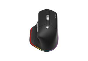 Acer Easy Fit Wireless Mouse, RF 2.4 GHz dongle, Bluetooth 5.0, Wired, 6 buttons, DPI 4000, 122 g, Black with RGB strip