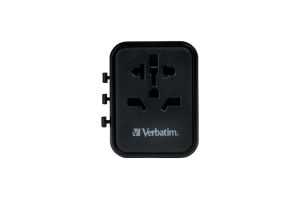 Adapter Verbatim UTA-02 Universal Travel Adapter with 1 x USB-C PD 20W / 1 x USB-A QC 3.0