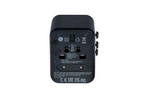 Adapter Verbatim UTA-02 Universal Travel Adapter with 1 x USB-C PD 20W / 1 x USB-A QC 3.0