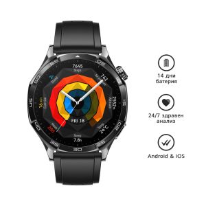 Huawei Watch GT5 Vili-B19F, 1.43", Amoled 466x466 PPI 326, BT5.2 BLE/BR/EDR, 5ATM, 524mAh, partajare capturi de ecran, suport pentru introducerea mesajelor, notificări de mesaje, Durată de viață a bateriei de până la 14 zile, Compatibil cu iOS și Android 