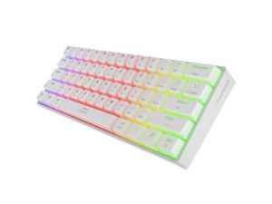 Keyboard Genesis Mechanical Gaming Keyboard Thor 660 G2 Wireless RGB Backlight WHITE GATERON RED