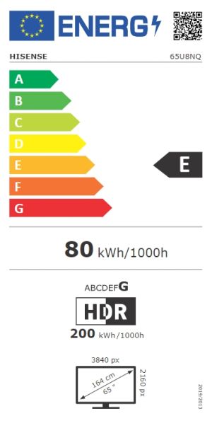 Televizor Hisense 65" U8NQ, 4K Ultra HD 3840x2160, ULED Pro, FALD, Quantum Dot, 144Hz, IPS, HDR 10+, HLG, Dolby Vision IQ, Dolby Atmos, Smart TV, senzor de lumină, WiFi 5GHz, WiFi Direct, BT, Anyview Cast, 4xHDMI, 2xUSB, LAN, CI+, DVB-T2/C/S2, negru