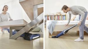 Прахосмукачка Bosch BBH3K2800, Cordless Handstick Vacuum cleaner 2 in 1 Flexxo Gen2, Serie 4, 28V, 82 dB(A), AllFloor Power Brush with LEDs, built-in accessories, Blue