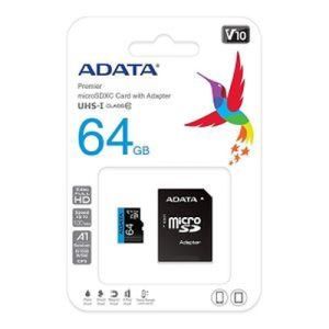 Memory ADATA 64GB MicroSDXC UHS-I CLASS 10 (with adapter)