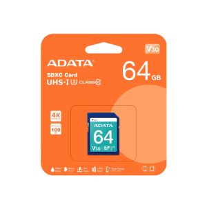 Memory ADATA 64GB SDXC UHS-I U3 V30S