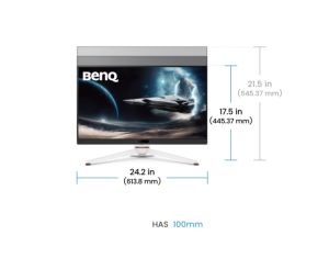 Monitor BenQ MOBIUZ EX271U, 27", 4K UHD, IPS, 1ms GtG, 165Hz, 120Hz for Console with eARC, Color Shuttle, FreeSync Premium, B.I.+ Gen2, HDRi and HDR400, Quickit, 1200:1, 95% P3, 400 nits, USB-C (DP alt. PD 65W), USB Hub, HDMI 2.1, DP, Height Adj. 100mm, W