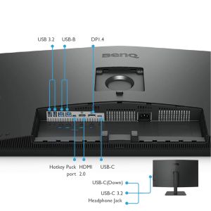 Monitor BenQ PD3205U 32" IPS 4ms 3840x2160 4K, DesignVue Designer Mon,100% sRGB,PIP/PBP,CAD/CAM,Disp Pilot,Flicker-free,LBL,1000:1,20M:1 DCR,10 Bit,250cd/m2 ,USB C(PowerDelivery 90W),HDMI,DP,miniDP,USB Hub, PIP/PBP,KVM,Card R/W,2x2.5W,HAdj.,Swivel,Pivot,T
