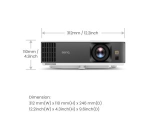 Multimedia projector BenQ TK700 DLP, 4K UHD (3840x2160), HDR, Ultra-fast 4ms, 10K:1, 3200 AL, 1.3x Zoom, Keystone 2D, Console Gaming, 2xHDMI, USB, RS232, Speaker 5W, eARC, Dolby Atmos, Audio out, 28dB (Eco)