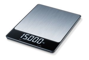 Scale Beurer KS 34 XL kitchen scale; Stainless steel weighing surface; Magic LED; 15 kg / 1 g
