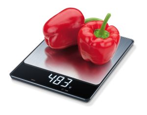 Scale Beurer KS 34 XL kitchen scale; Stainless steel weighing surface; Magic LED; 15 kg / 1 g