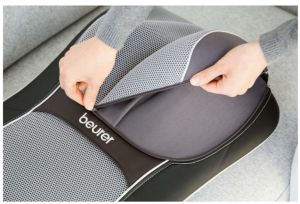 Massager Beurer MG 295 HD 3D Shiatsu seat cover black, 3D back massage, 2 rotating Shiatsu neck massage, Movement along the spine, 3 individually selectable massage areas, 2 speed settings, Leather-effect surface washable PU, Washable mesh cover for neck 