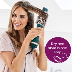 Electric hair brush Beurer HC 45 Ocean 2-in-1 volumising hair dryer brush, ionic function, ceramic coating, 1000W, 2 heat and blower settings incl. cold air function