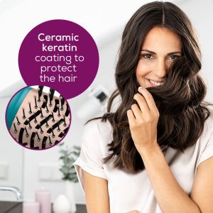 Electric hair brush Beurer HC 45 Ocean 2-in-1 volumising hair dryer brush, ionic function, ceramic coating, 1000W, 2 heat and blower settings incl. cold air function