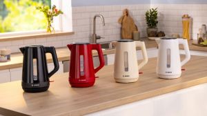 Електрическа кана Bosch TWK1M123, MyMoment Plastic Kettle, 2400 W, 1.7 l, Cup indicator, Limescale filter, Triple safety function, Black