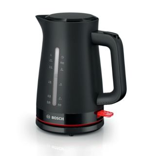 Електрическа кана Bosch TWK3M123, MyMoment Plastic Kettle, 2400 W, 1.7 l, Cup indicator, Limescale filter, Triple safety function, Black