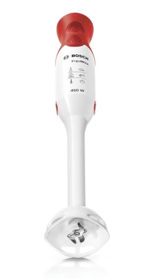 Пасатор Bosch MSM64010, Blender, ErgoMixx, 450 W, Included transparent jug, White, red