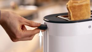 Toaster Bosch TAT2M121, MyMoment Compact toaster, 950 W, Auto power off, Defrost and reheat setting, Integrated warming grid, High lift, White