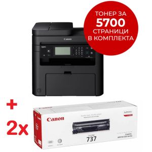 Laser Multifunction Device Canon i-SENSYS MF237w Printer/Scanner/Copier/Fax + 2x Canon CRG-737
