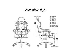 Chair Fury Gaming Chair Avenger L Black-White
