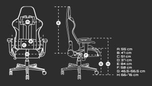 Fury Gaming chair, Avenger XL, White