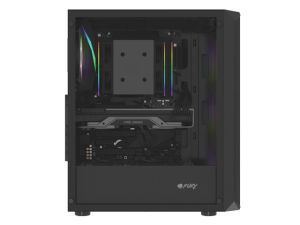 Carcasă Fury PC Shobo SH4F RGB Midi Tower, fereastră, neagră