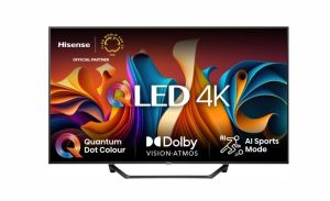 Televizor Hisense 43" A7NQ, 4K Ultra HD 3840x2160, QLED, FALD, Quantum Dot, HDR 10+, HLG, Dolby Vision, Dolby Atmos, Smart TV, WiFi 5GHz, WiFi Direct, BT, Anyview Cast, 3xHDMI, 2xUSB, LAN, CI+, DVB-T2/C/S2, negru