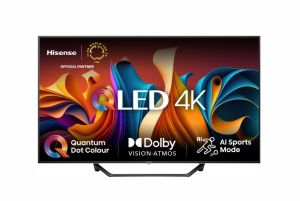 Televizor Hisense 55" A7NQ, 4K Ultra HD 3840x2160, QLED, FALD, Quantum Dot, HDR 10+, HLG, Dolby Vision, Dolby Atmos, Smart TV, senzor de lumină, WiFi 5GHz, WiFi Direct, BT, Anyview Cast, 3xHDMI, 2xUSB , LAN, CI+, DVB-T2/C/S2, Negru