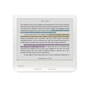 Cititor de cărți electronice Kobo Libra Color, ecran tactil E Ink Kaleido 7 inchi, 1680 x 1264, 32 GB, 2 GHz, Greutate 0,215 kg, Wireless Da, Comfort Light PRO, IPX8 - până la 60 de minute la 2 metri de apă, 15 fișiere formate suportate nativ, Alb