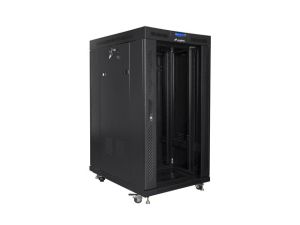 Communication cabinet Lanberg rack cabinet 19" free-standing 22U/800x1000 (flat pack) with mesh door lcd black v2