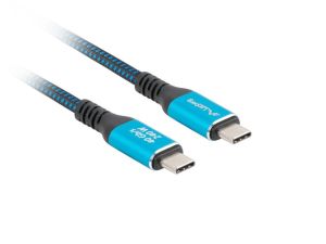 Cable Lanberg USB-C M/M 4.0 cable 1.5m 240w 8k 60hz black-blue
