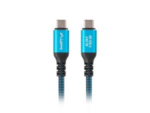 Cable Lanberg USB-C M/M 4.0 cable 1m 240w 8k 60hz black-blue
