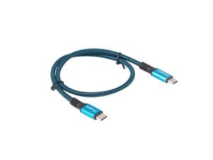 Cable Lanberg USB-C(M) -> USB-C (M) 4.0 cable 0.5m 100W 8K 30Hz Black-Blue