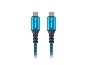 Cable Lanberg USB-C(M) -> USB-C (M) 4.0 cable 0.5m 100W 8K 30Hz Black-Blue