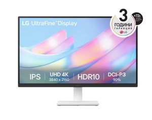 Monitor LG 27US500-W, 27" UHD 4K, IPS Panel Anti-Glare, 5ms, 1000:1, 300cd/m, 3840x2160, DCI-P3 90% t, HDR 10, HDMI, DisplayPort, Dynamic Action Sync, LG Switch, Headphone out, Tilt, Black/White